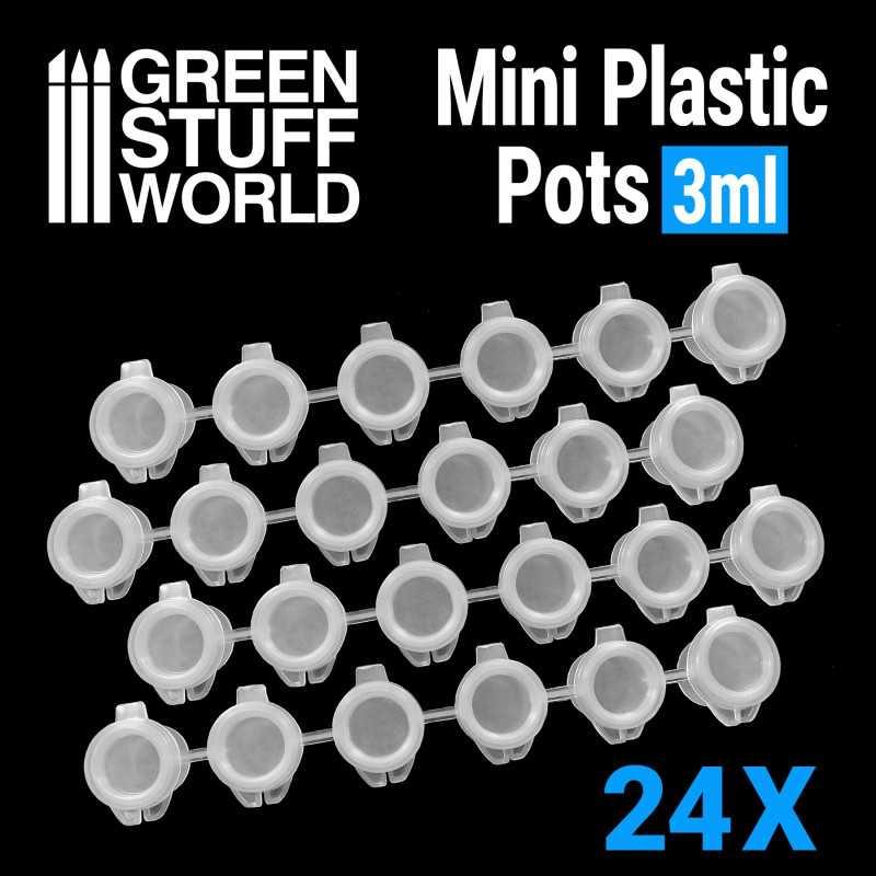 24x Mini Plastic Pots 3ml by Green Stuff World