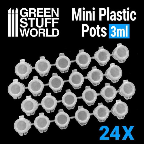 24x Mini Plastic Pots 3ml by Green Stuff World