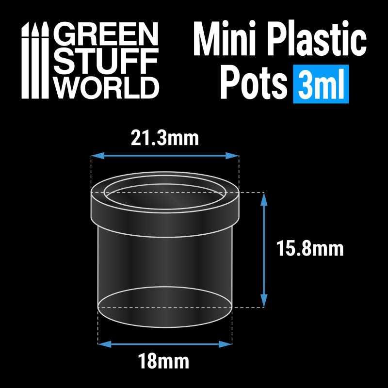 24x Mini Plastic Pots 3ml by Green Stuff World