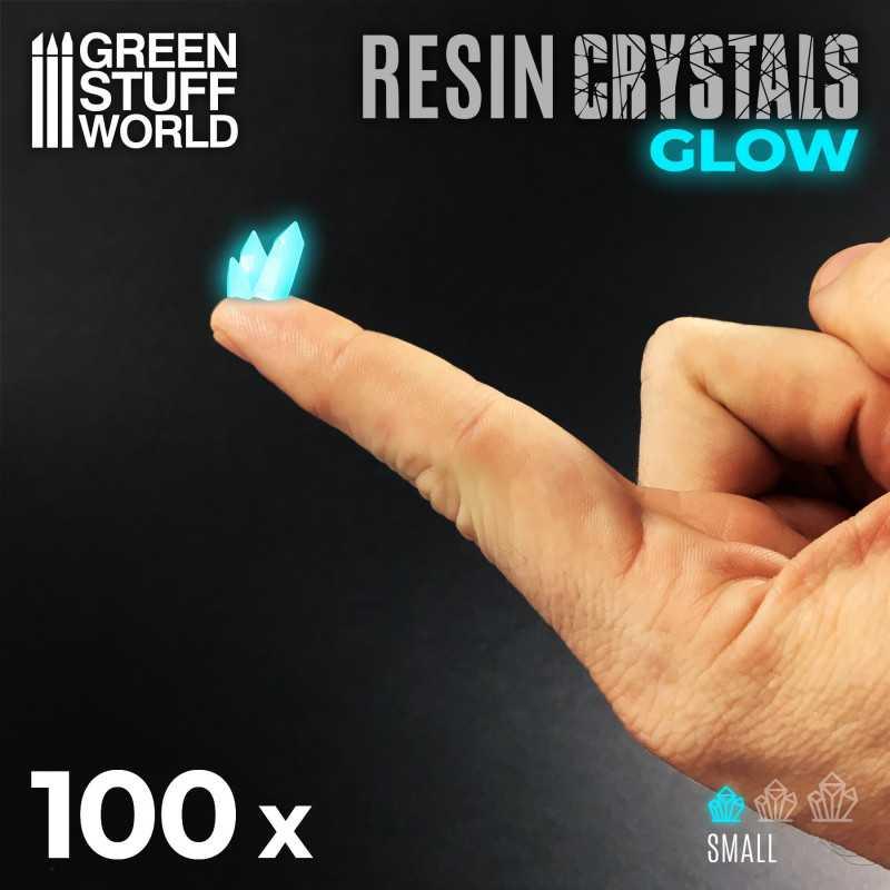 Aqua Turquoise Glow Resin Crystals - Small by Green Stuff World